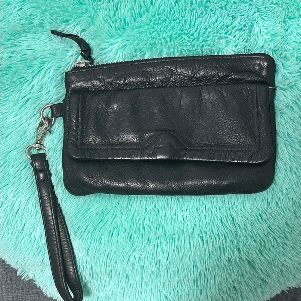 Day & Mood Black Leather Wristlet